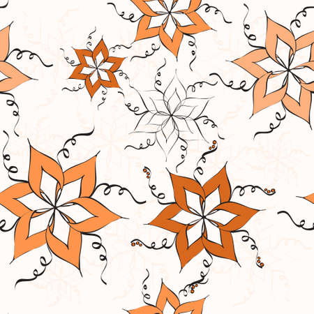 seamless pattern with flowers, vector illustrationのイラスト素材