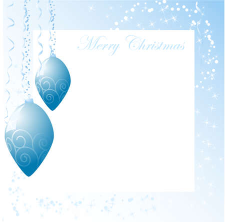 blue christmas balls vector backgroundのイラスト素材