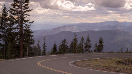 High paved road to Mount Shasta, California, Usa