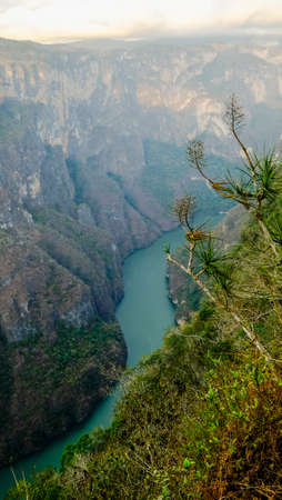 View from above the Sumidero Canyon in Chiapas, Mexicoの写真素材