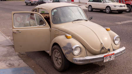 La Paz, Baja California, Mexico - December, 9th, 2017: old vw beetle car parked on the street