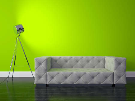 3D render modern interior and sofaの写真素材