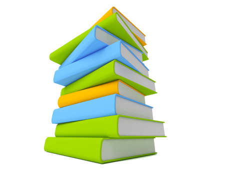 Colorful books isolated on whiteの写真素材