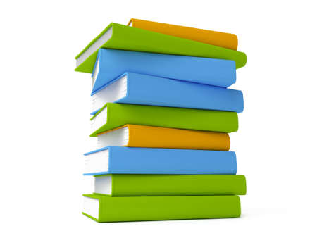 Colorful books isolated on whiteの写真素材