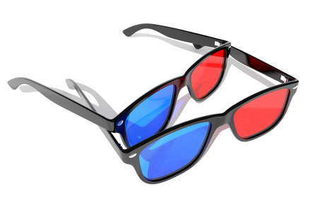 3d glasses isolated on white backgroundの写真素材