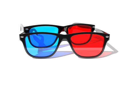 3d glasses isolated on white backgroundの写真素材