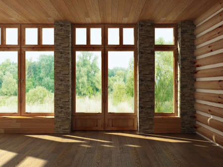 3D render empty interior roomの写真素材
