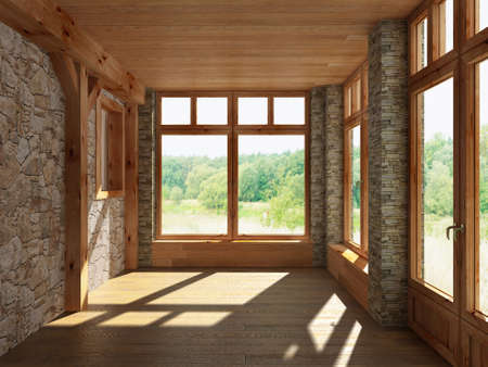 3D render empty interior roomの写真素材