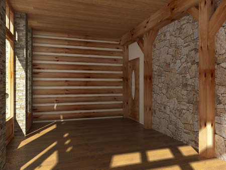 3D render empty interior roomの写真素材