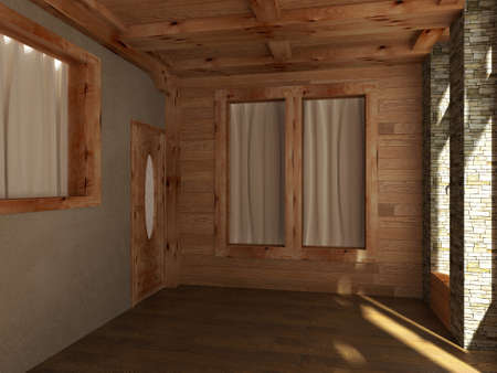 3D render empty interior roomの写真素材