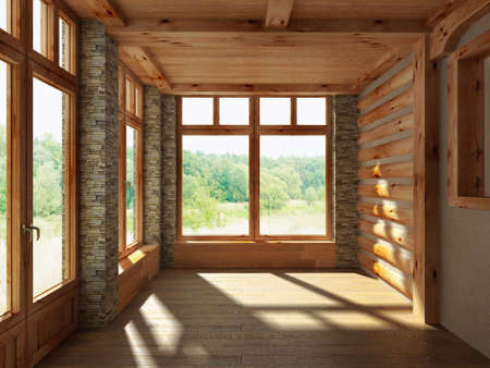 3D render empty interior roomの写真素材