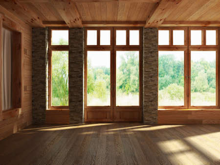 3D render empty interior roomの写真素材