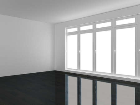 3D render empty interior room