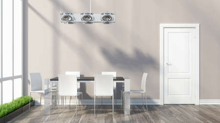 Render modern interior office room for negotiations