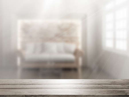 Table top and blur interior of background