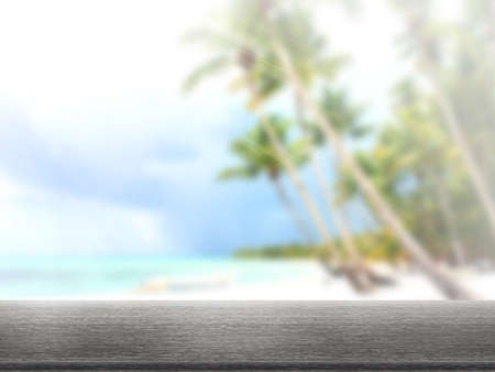 3D Rendering  Table Top And Blur nature of Background