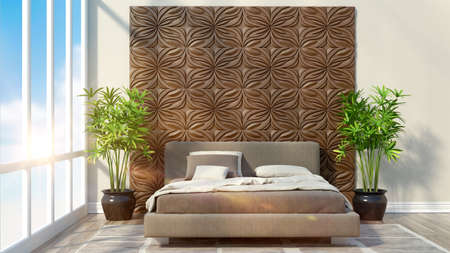 Modern interior  in the Loft style 3D rendering