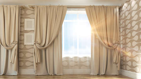 Modern empty interior in the loft style 3D renderingの写真素材