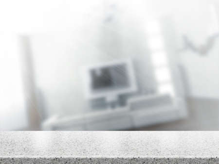 3D Rendering  Table Top And Blur Interior of Background