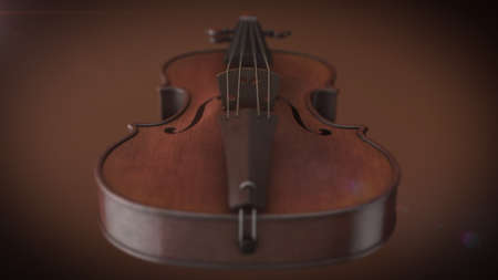 Violin closeup 3D renderingの写真素材
