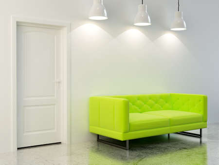 3D rendering modern interior with lamps fnd sofaの写真素材