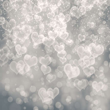 abstract background bokeh circles fnd hearts for Christmas backgroundの写真素材