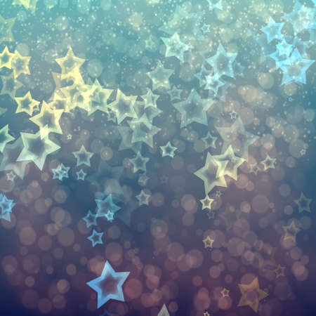 abstract background bokeh circles and stars for Christmas backgroundの写真素材