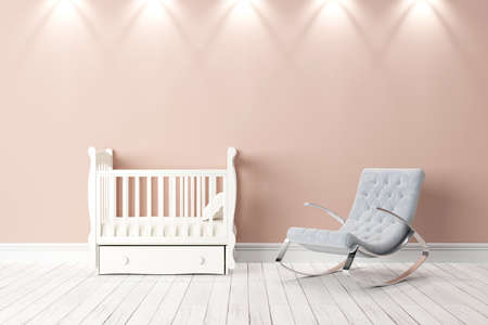 Bright interior in a modern style . 3D renderの写真素材