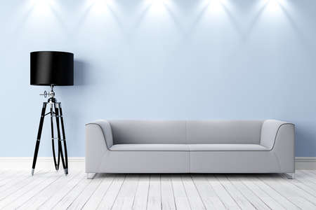 Bright interior in a modern style . 3D render