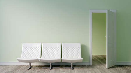 Bright interior in a modern style . 3D render