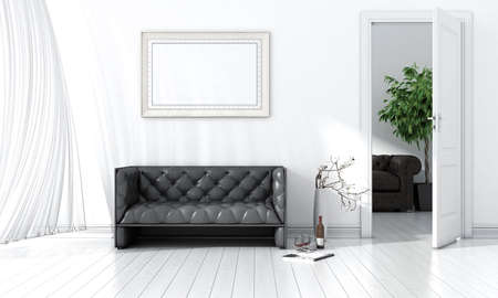 Bright interior in a modern style . 3D render