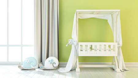 Bright interior in a modern style . 3D renderの写真素材