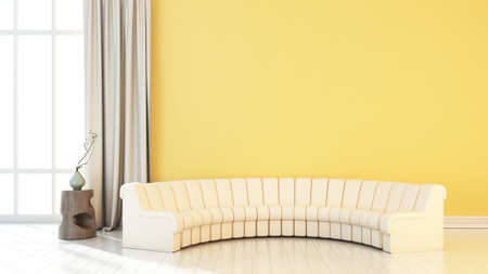 Bright interior in a modern style . 3D renderの写真素材