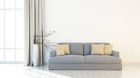 Bright interior in a modern style . 3D render