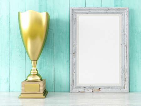 Empty modern style frame on composition wall as conceptの写真素材