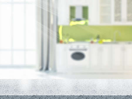 3D Rendering  Table Top And Blur Interior of Background 3D renderの写真素材