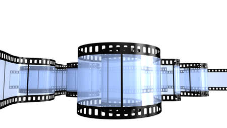 Camera film isolated on white background 3d renderの写真素材