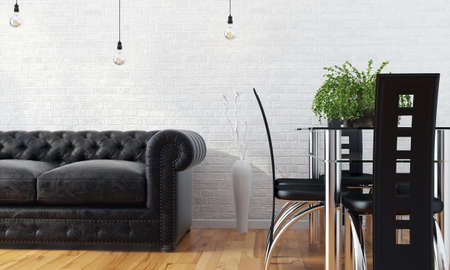 Bright interior in a modern style . 3D render