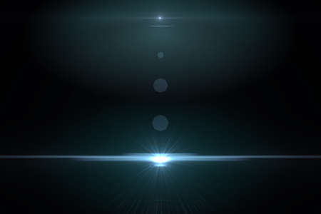 Lens flare effect in space 3D render