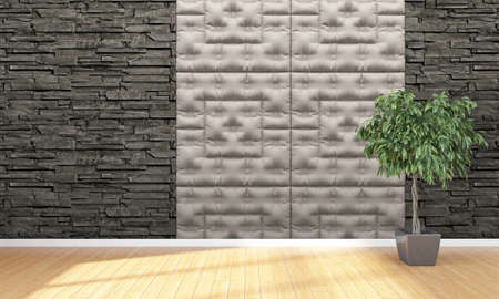 Bright interior with frame in a modern style . 3D render