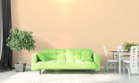 Bright living room in a modern style . 3D renderの写真素材