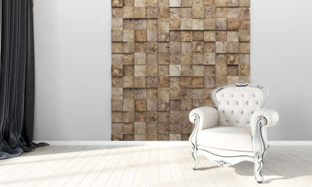 Bright living room in a modern style . 3D renderの写真素材