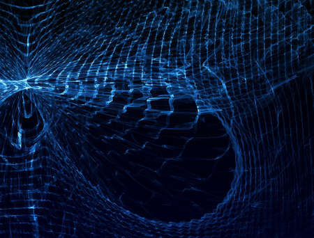 Abstract blue waves or veils background textureの写真素材