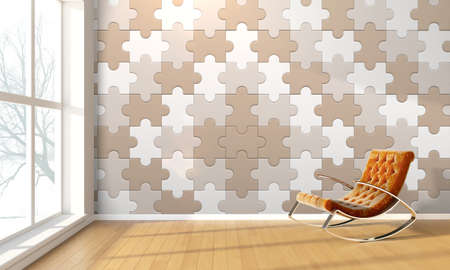 Bright interior  in a modern style . 3D renderの写真素材