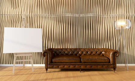 Bright interior  in a modern style . 3D rendering
