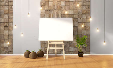 Bright interior  in a modern style . 3D rendering