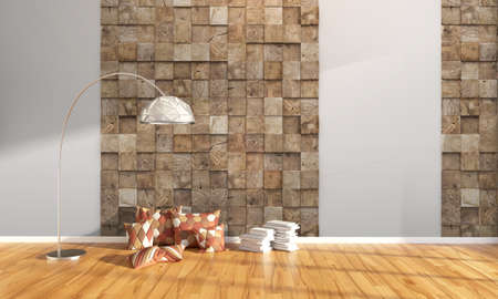Bright interior  in a modern style . 3D rendering