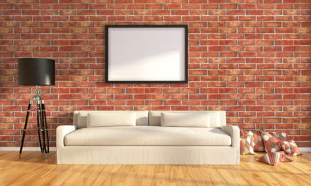 Bright interior  in a modern style . 3D renderingの写真素材