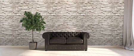 Bright interior in a modern style . 3D render