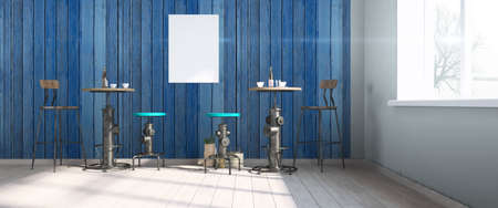 Bright interior in a modern style . 3D renderの写真素材